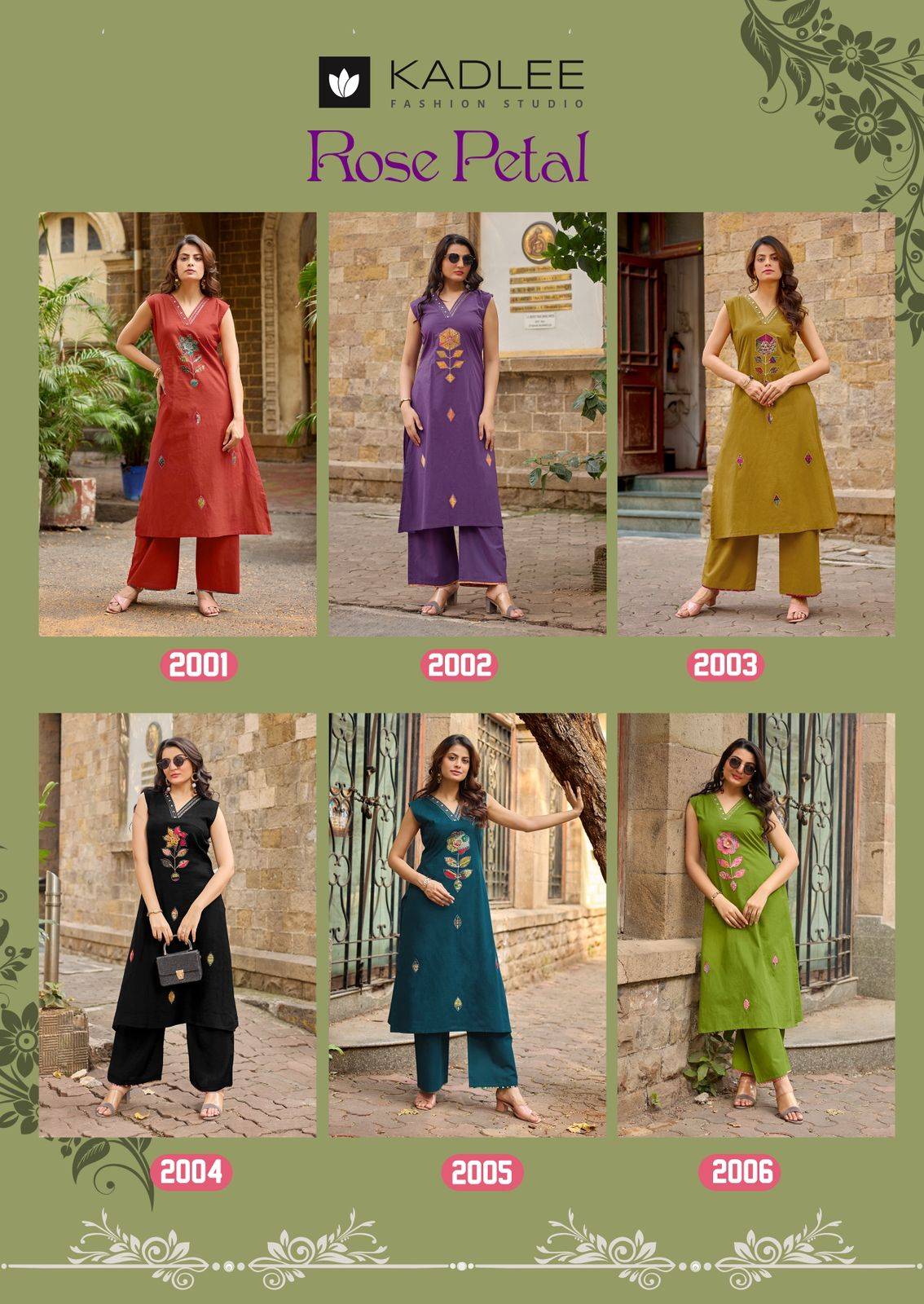  Rose Petal By KADLEE 2001 To 2006 Series Beautiful Festive Suits Colorful Stylish Dhabu Cotton Kurtis At Wholesale Price
